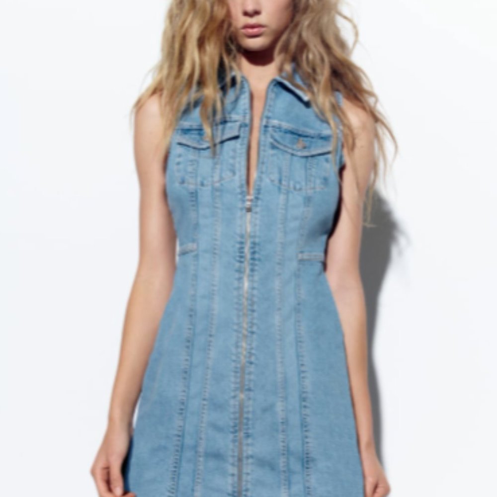 Zara sleeveless denim minidress